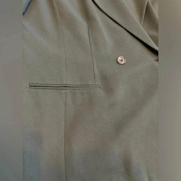 Linda Allard Ellen Tracy Saks Fifth Avenue Dark Green Double Breasted Blazer 20 - Picture 5 of 7